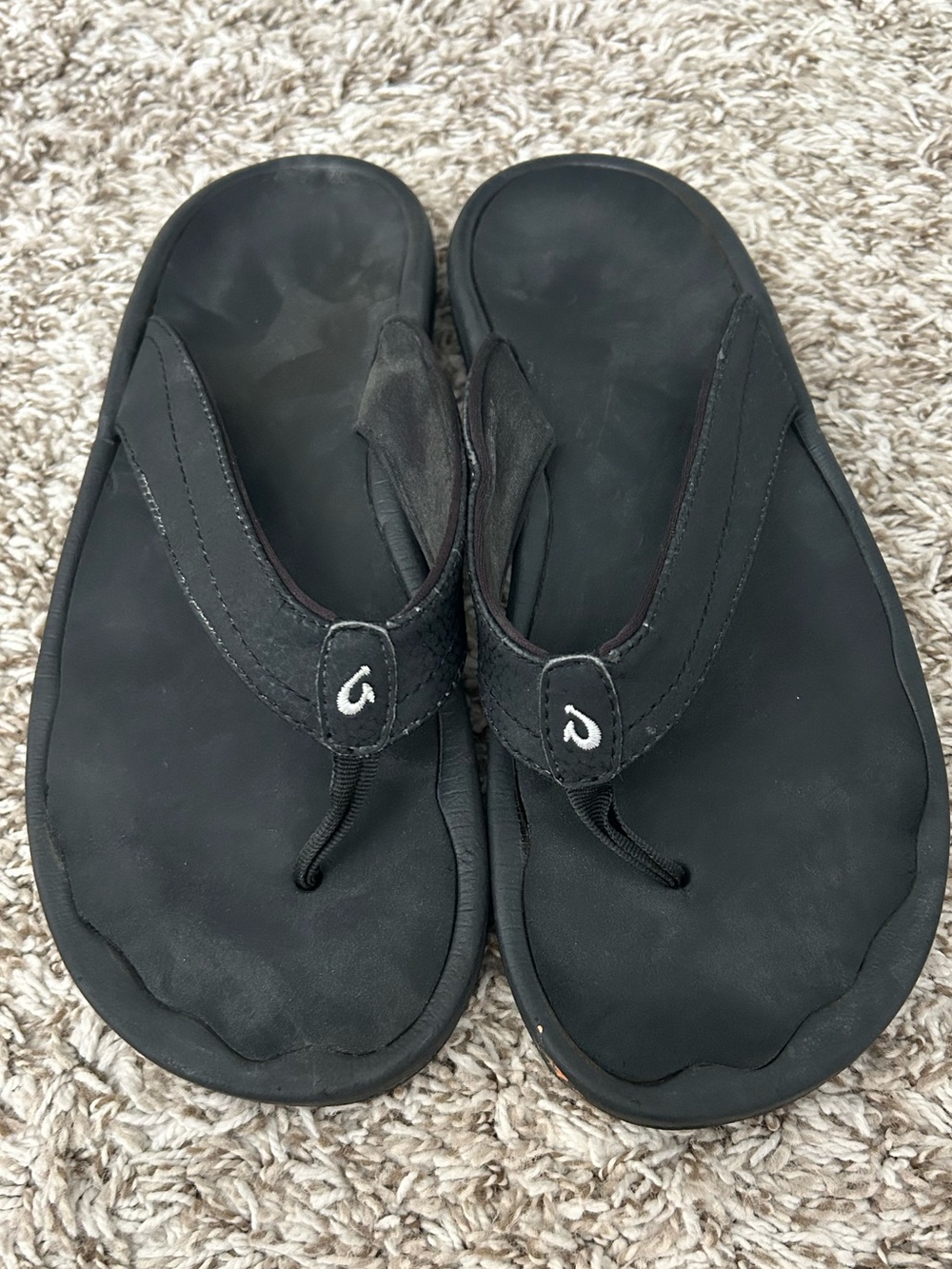 OluKai Ohana Flip Flop Sandales - Womens Size 8 - Black